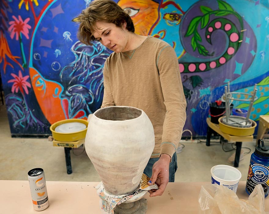 Student working